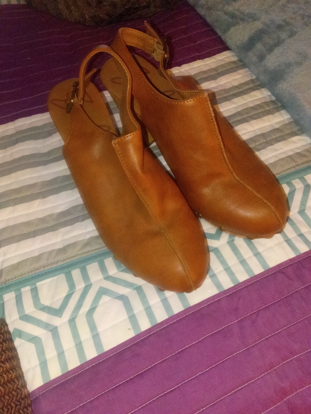Zodiac Brown Leather Slingback Mules